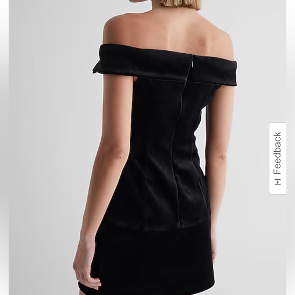NEW Express Black Velvet off the shoulder faux double breasted vest sizes XS ,L - Picture 3 of 16